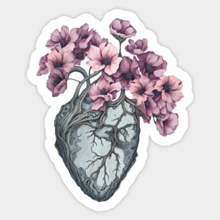 Purple Anemones Heart Human Anatomy Sticker